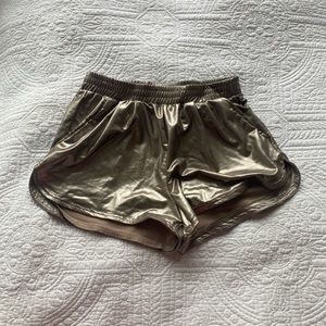 Holographic gold shorts